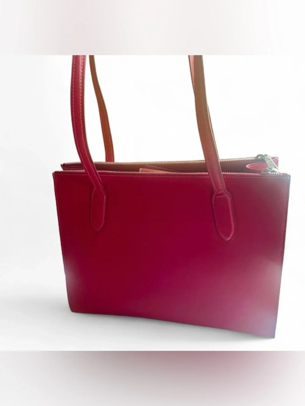 Coach Nina leather tote bag pink fuschia preppy luxury work